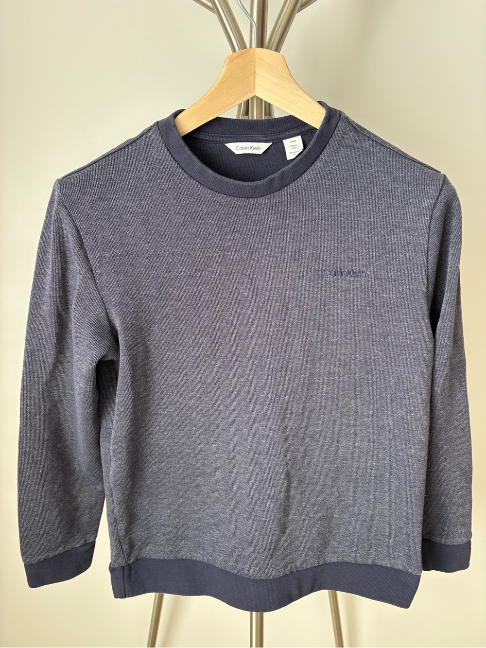 Calvin Klein Men’s Heather Navy Crewneck Sweater